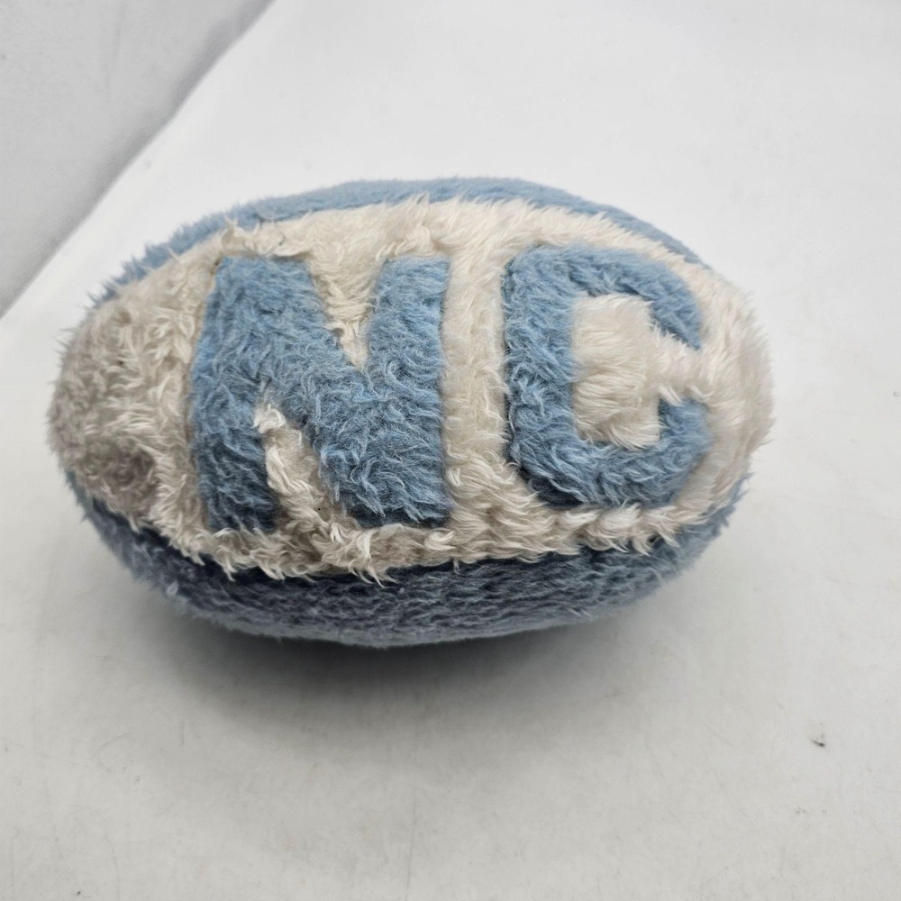 Vintage 90s North Carolina UNC Football Plush Stuffed Toy 12" Blue White Fuzzy